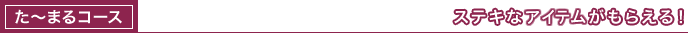 た〜まるコース ステキなアイテムがもらえる