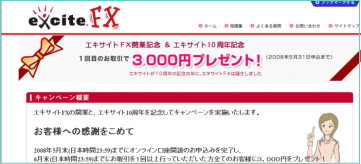 エキサイトFX 外為ルネッサンス 口座開設キャンペーン